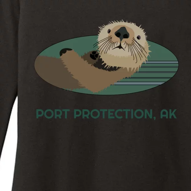 Cute Otter Port Protection Alaska Coast Resident Fisherman Funny Gift Womens CVC Long Sleeve Shirt