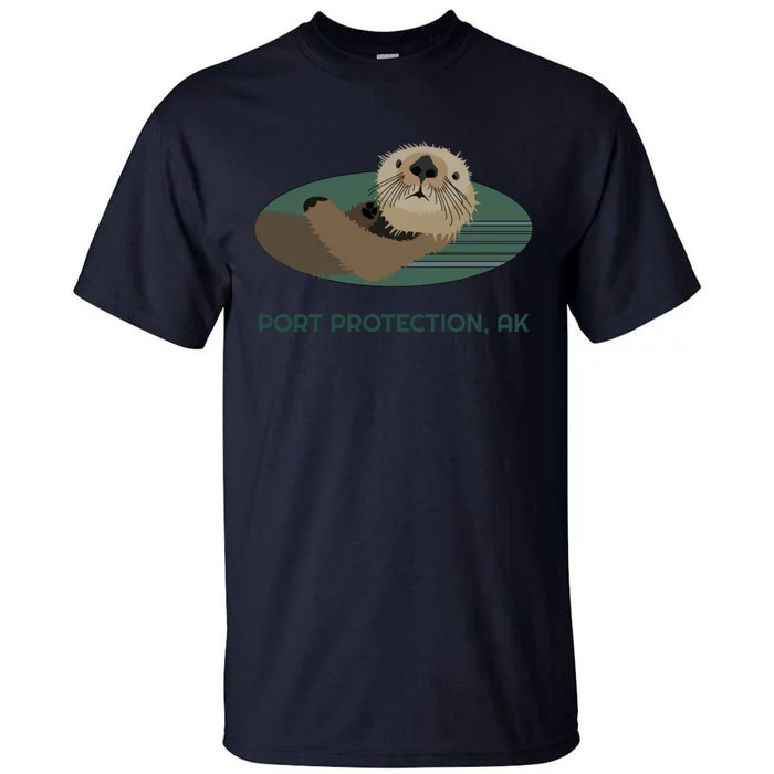 Cute Otter Port Protection Alaska Coast Resident Fisherman Funny Gift Tall T-Shirt