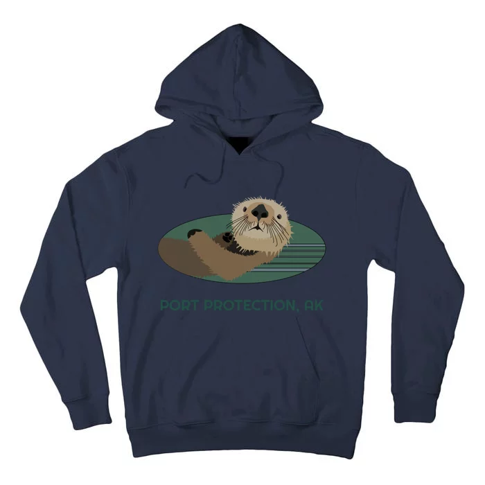 Cute Otter Port Protection Alaska Coast Resident Fisherman Funny Gift Tall Hoodie