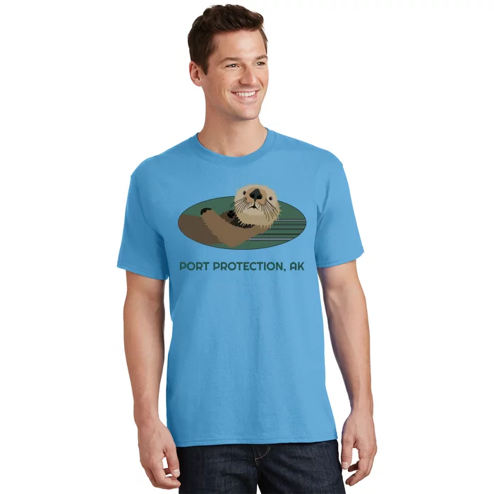 Cute Otter Port Protection Alaska Coast Resident Fisherman Funny Gift T-Shirt