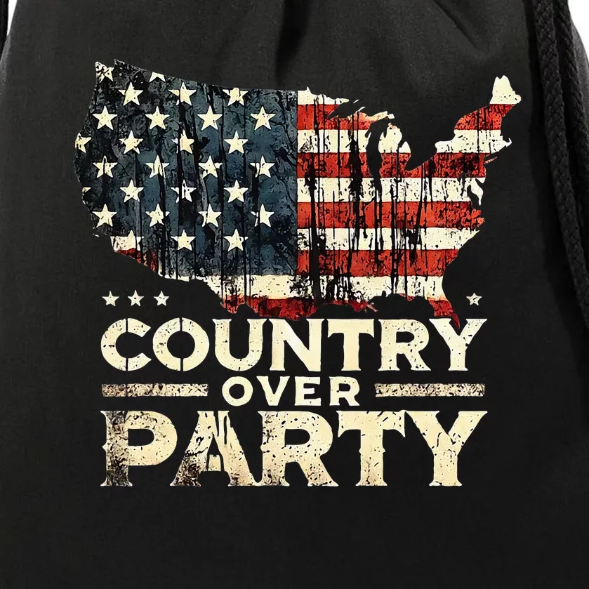 Country Over Party Democracy Matters Drawstring Bag