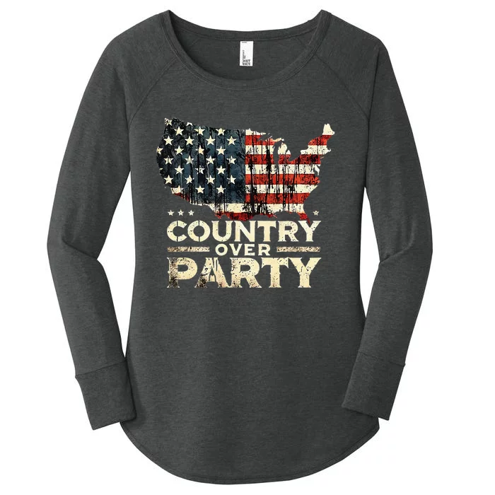 Country Over Party Democracy Matters Women's Perfect Tri Tunic Long Sleeve Shirt