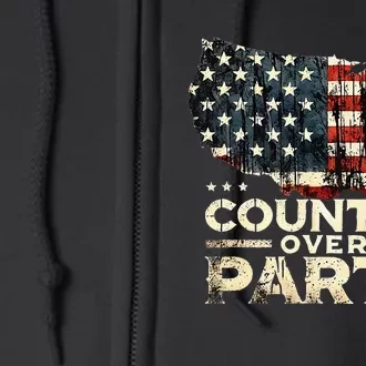 Country Over Party Democracy Matters Full Zip Hoodie