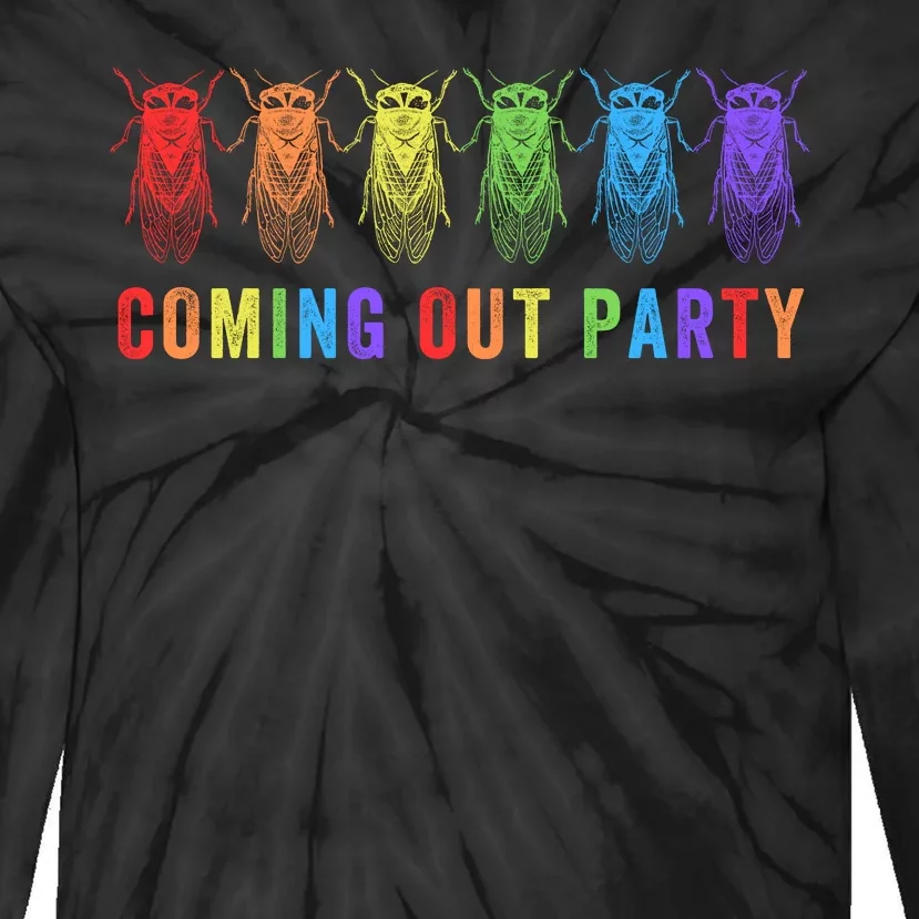 Coming Out Party Cicadas Bug Enthusiast Cicada Emergence Cicada Summer 2024 Tie-Dye Long Sleeve Shirt