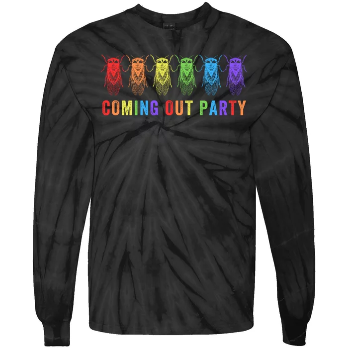 Coming Out Party Cicadas Bug Enthusiast Cicada Emergence Cicada Summer 2024 Tie-Dye Long Sleeve Shirt