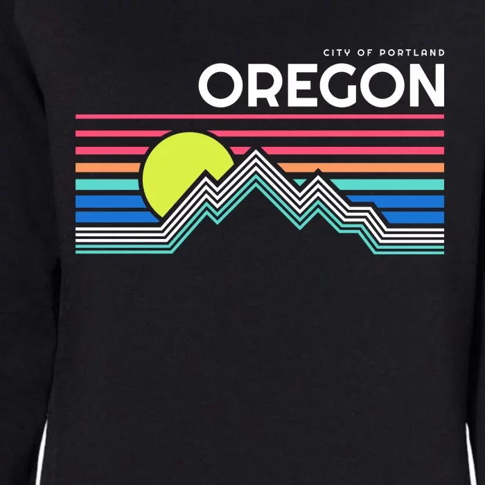 City Of Portland Oregon Retro Sunset Womens California Wash Sweatshirt