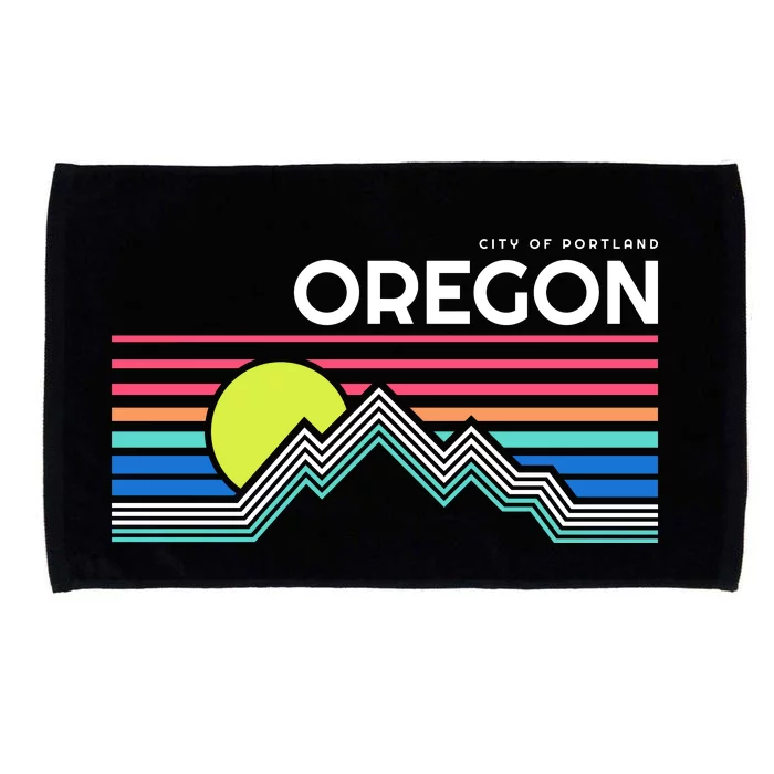 City Of Portland Oregon Retro Sunset Microfiber Hand Towel