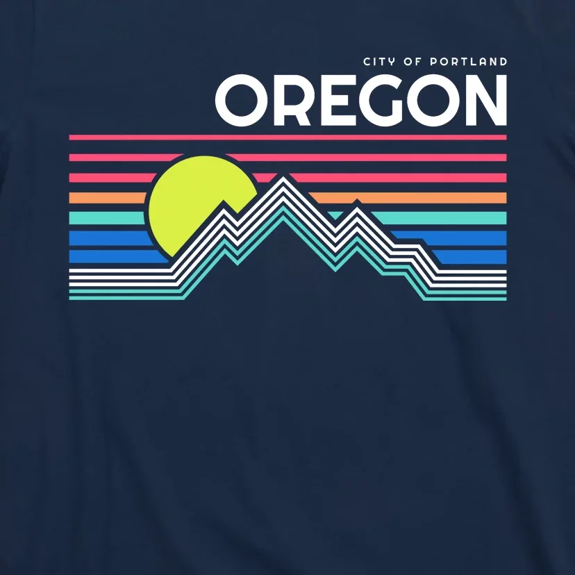 City Of Portland Oregon Retro Sunset T-Shirt