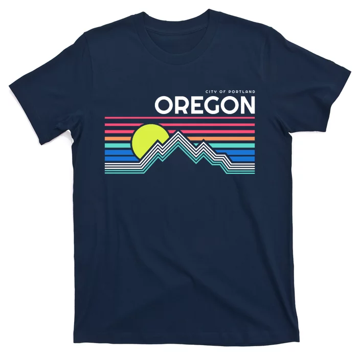 City Of Portland Oregon Retro Sunset T-Shirt