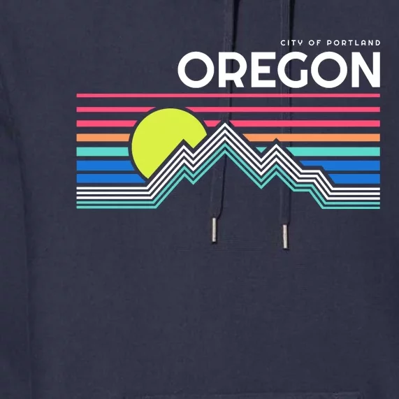 City Of Portland Oregon Retro Sunset Premium Hoodie