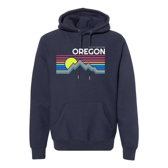 City Of Portland Oregon Retro Sunset Premium Hoodie