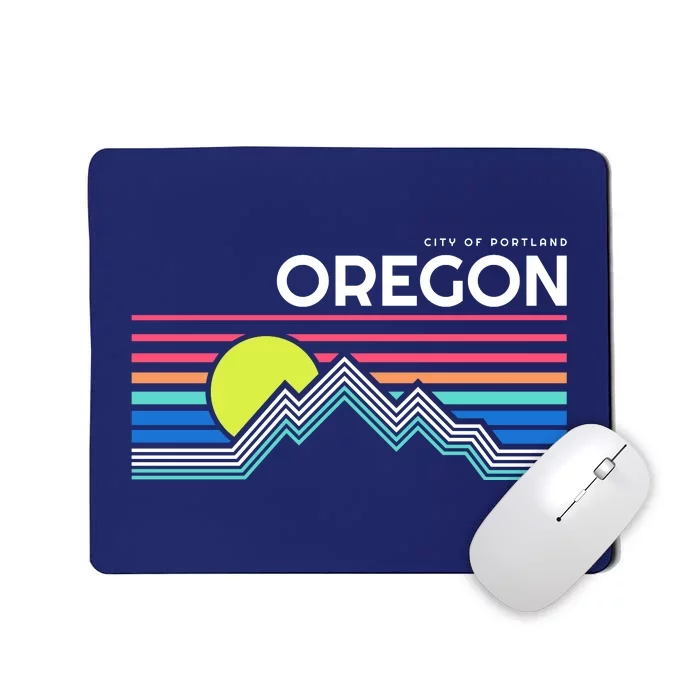 City Of Portland Oregon Retro Sunset Mousepad