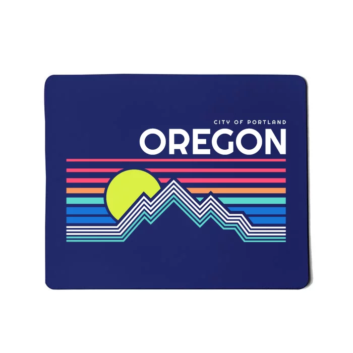 City Of Portland Oregon Retro Sunset Mousepad