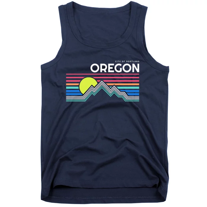 City Of Portland Oregon Retro Sunset Tank Top