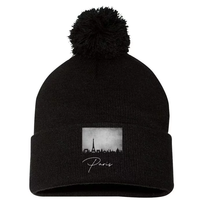 City Of Paris France Pom Pom 12in Knit Beanie