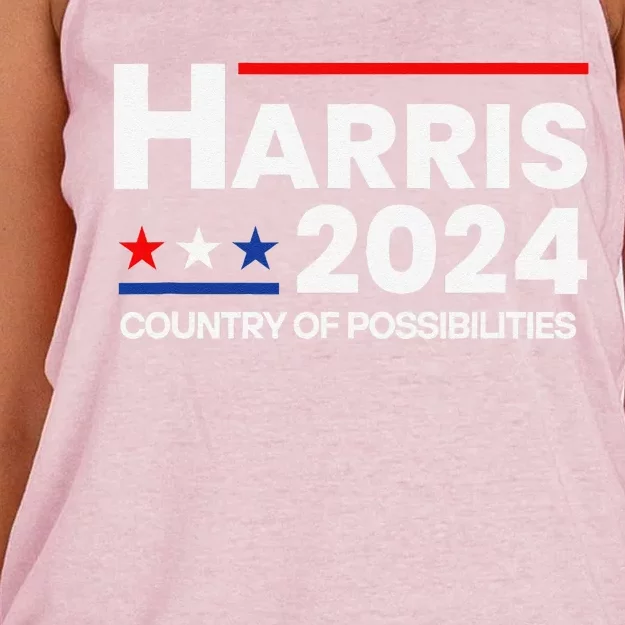 Country Of Possibilities Kamalaharris 2024 President Vote Women's Knotted Racerback Tank