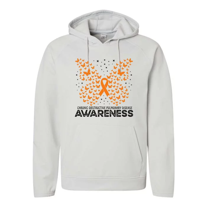 Chronic Obstructive Pulmonary Disease Butterfly Awareness Performance Fleece Hoodie