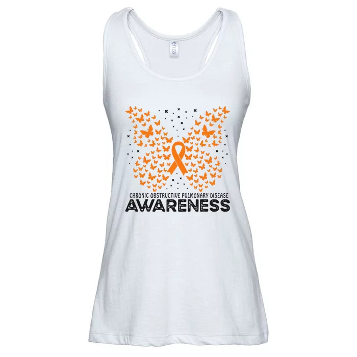 Chronic Obstructive Pulmonary Disease Butterfly Awareness Ladies Essential Flowy Tank