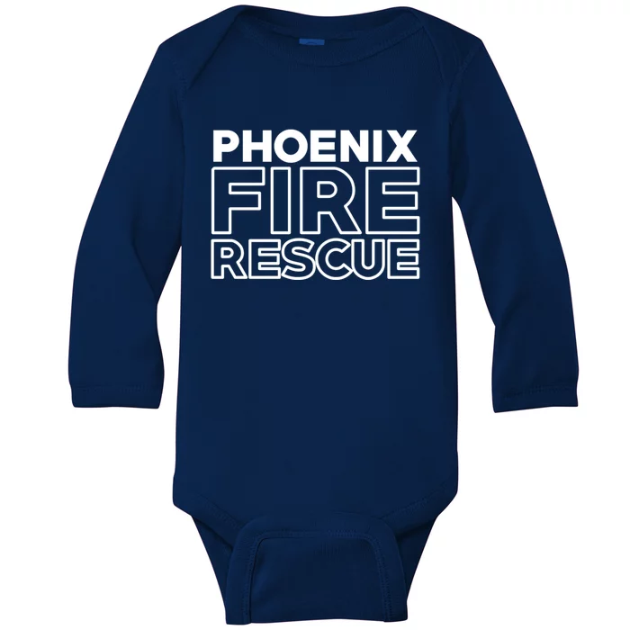 City Of Phoenix Fire Rescue Arizona Firefighter Gift Baby Long Sleeve Bodysuit