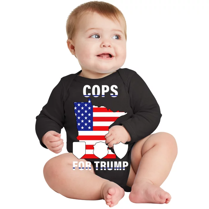 Cops For Trump Baby Long Sleeve Bodysuit