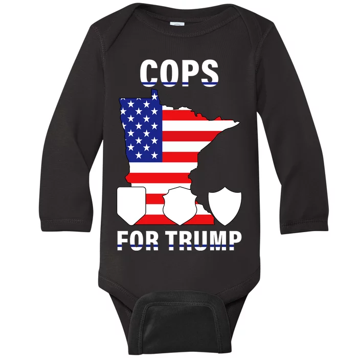 Cops For Trump Baby Long Sleeve Bodysuit