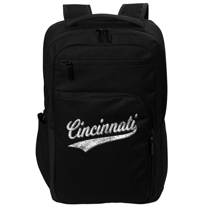 Cincinnati Ohio Retro Script Sports Jersey Flag Impact Tech Backpack