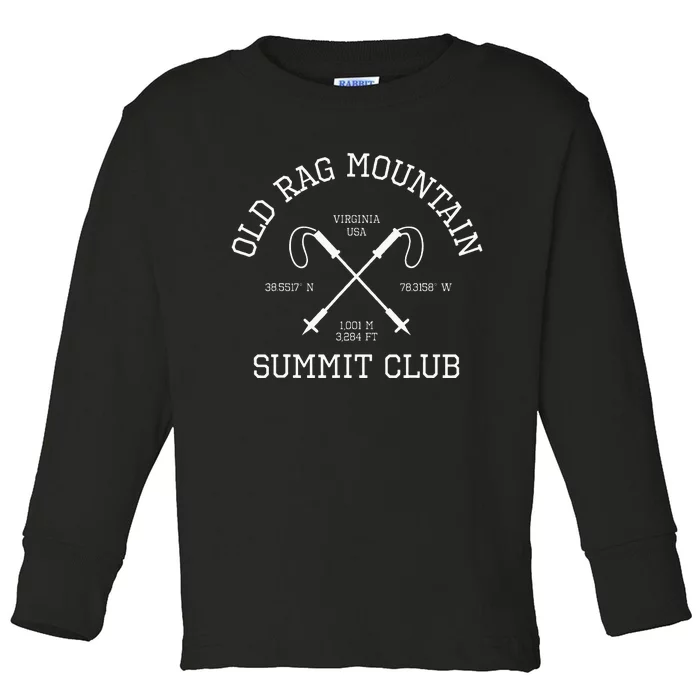 Climbed Old Rag Mountain Summit Club Hike Virginia Usa Toddler Long Sleeve Shirt