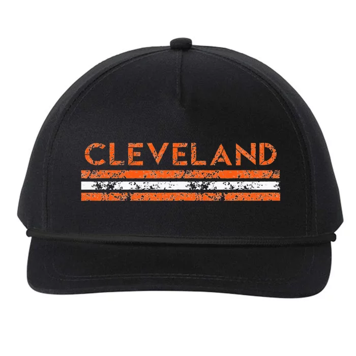 Cleveland Ohio Retro Vintage Weathered Snapback Five-Panel Rope Hat