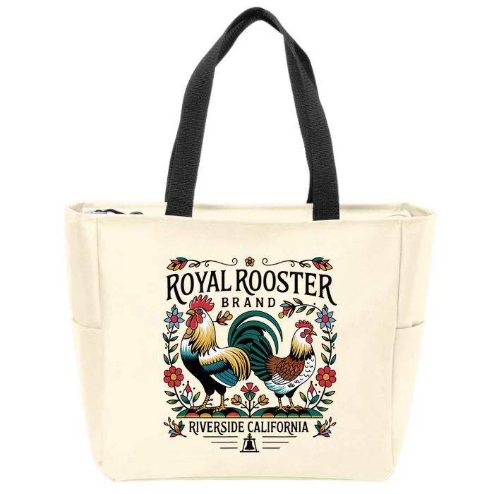 City Of Riverside California Royal Rooster Brand Zip Tote Bag