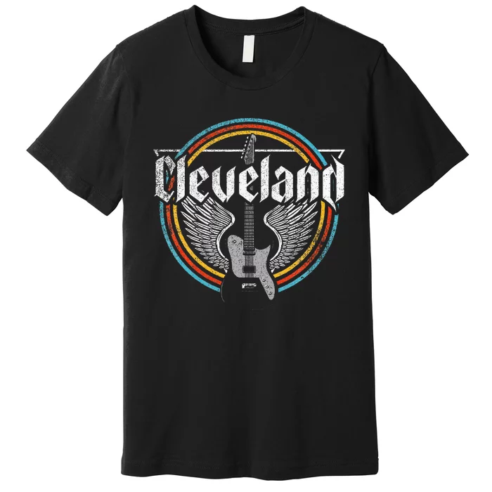 Cleveland Ohio Rock Music Retro Graphic Premium T-Shirt