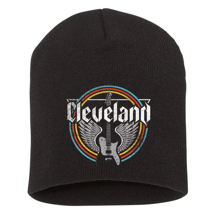 Cleveland Ohio Rock Music Retro Graphic Short Acrylic Beanie