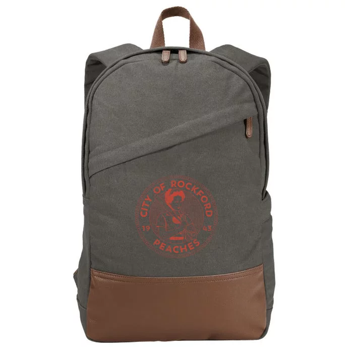 City Of Rockford Peaches Baseball Gift Cotton Canvas Backpack