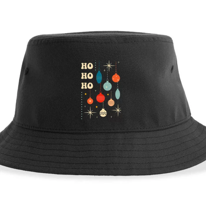 Christmas Ornaments Retro Winter Holiday Seasonal Sustainable Bucket Hat