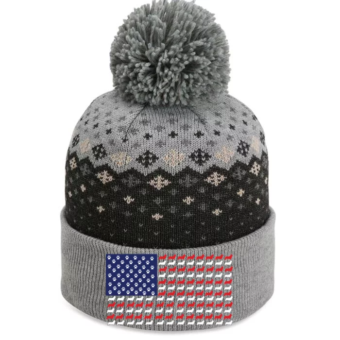 Corgi American Dog Flag The Baniff Cuffed Pom Beanie