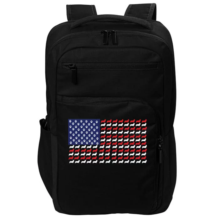 Corgi American Dog Flag Impact Tech Backpack