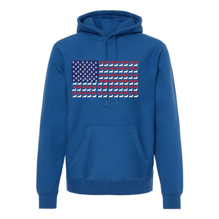 Corgi American Dog Flag Premium Hoodie