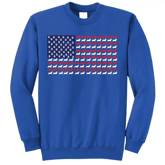 Corgi American Dog Flag Tall Sweatshirt