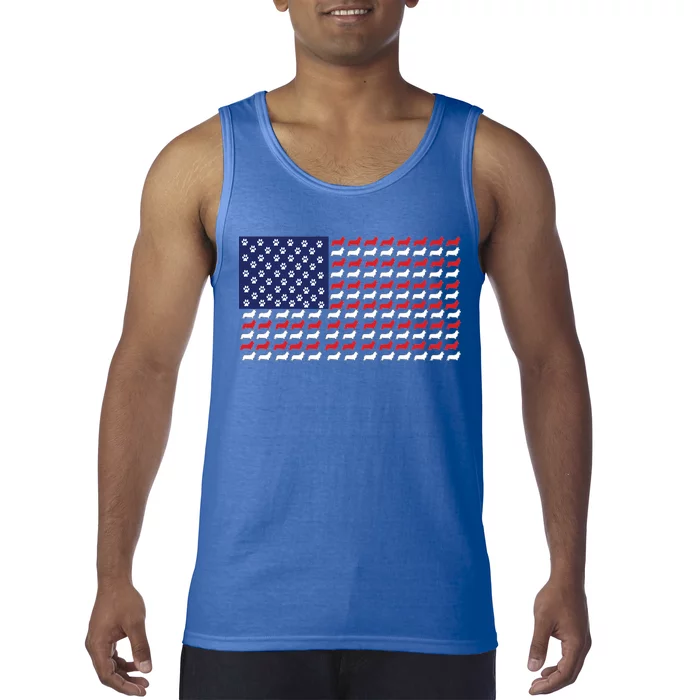 Corgi American Dog Flag Tank Top