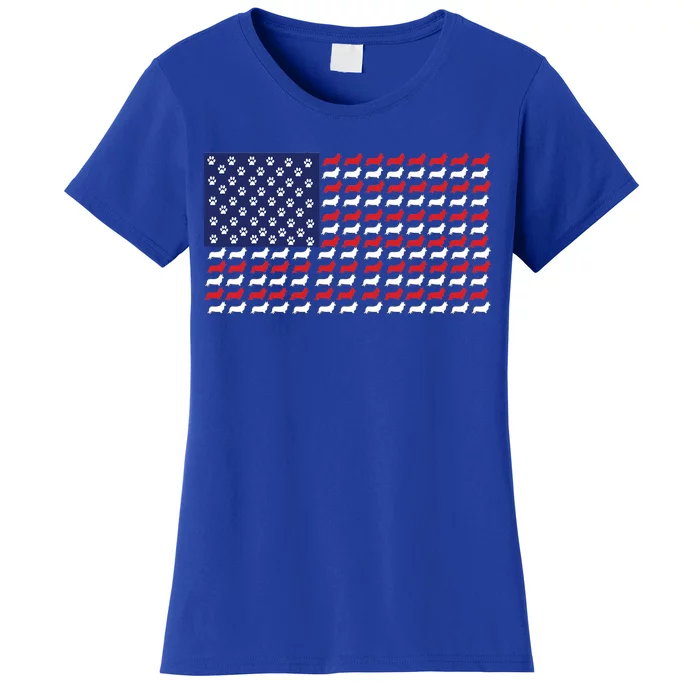 Corgi American Dog Flag Women's T-Shirt