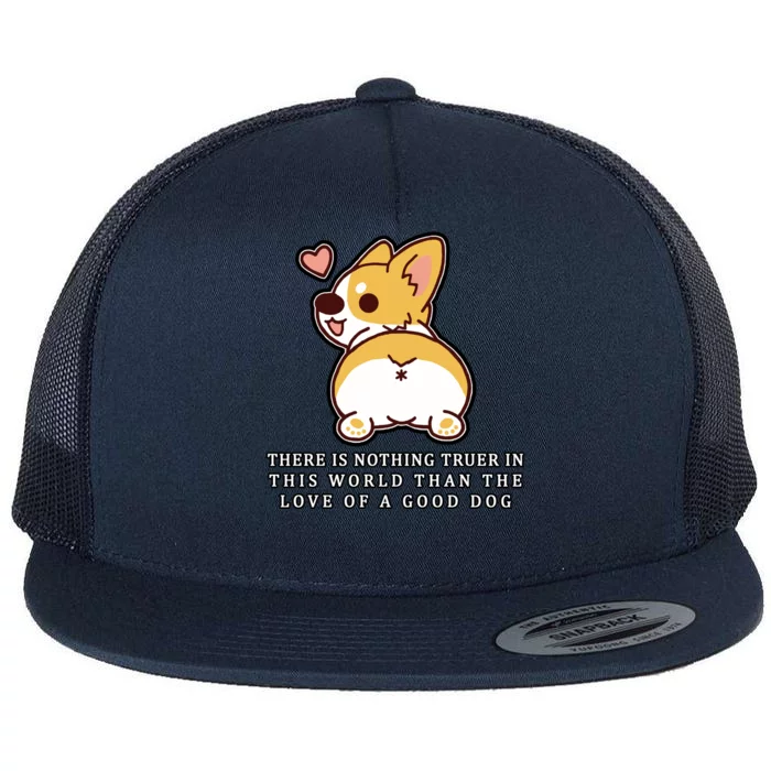 Corgi Butt Love A Dog Flat Bill Trucker Hat