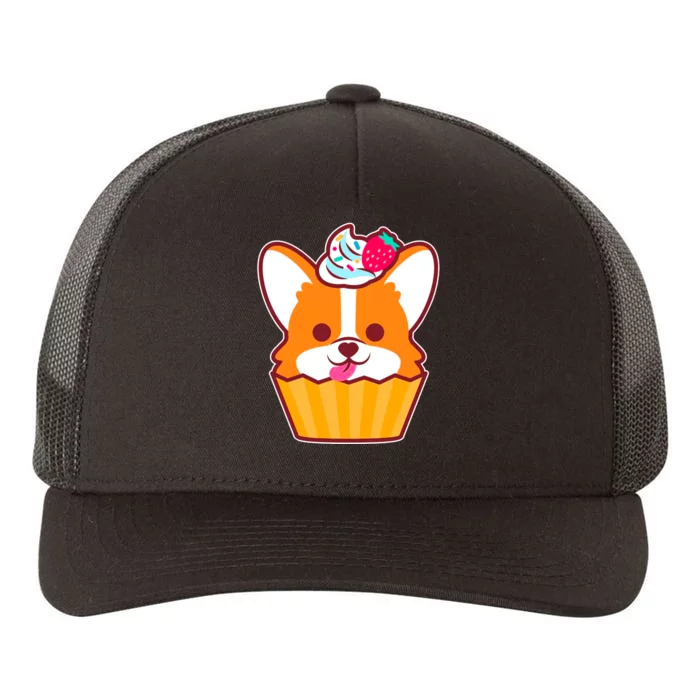 Corgi Cupcake Kawii Yupoong Adult 5-Panel Trucker Hat