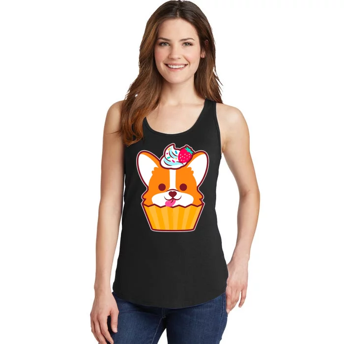 Corgi Cupcake Kawii Ladies Essential Tank