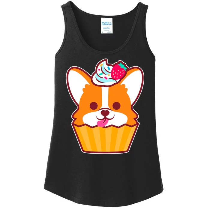 Corgi Cupcake Kawii Ladies Essential Tank