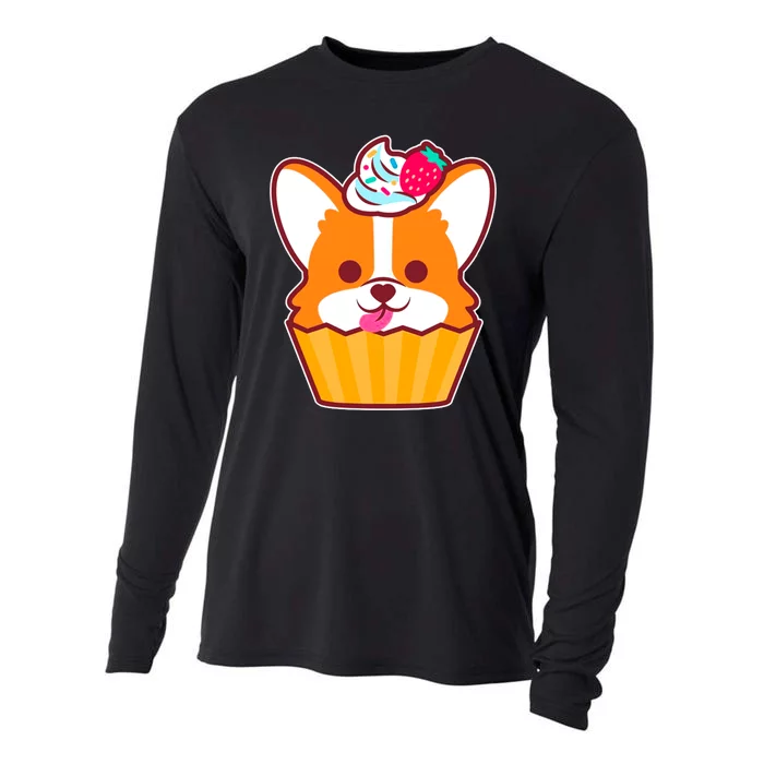 Corgi Cupcake Kawii Cooling Performance Long Sleeve Crew