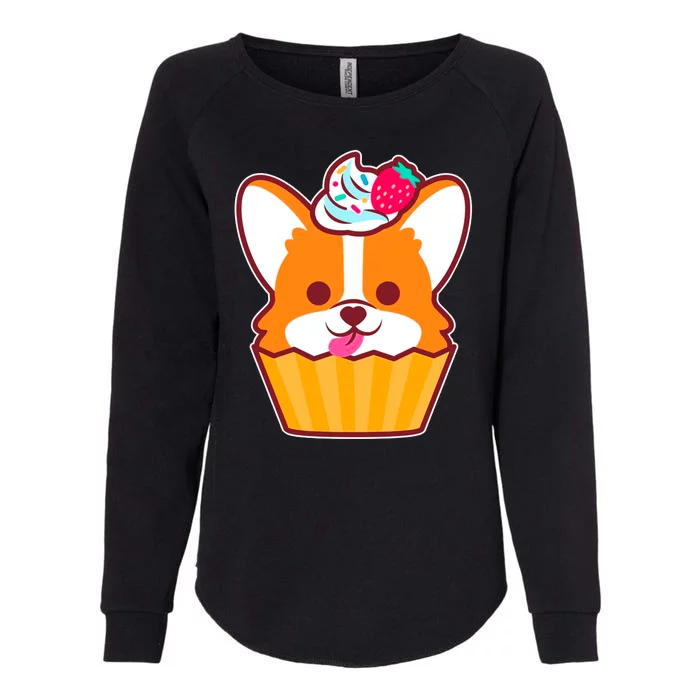 Corgi Cupcake Kawii Womens California Wash Sweatshirt