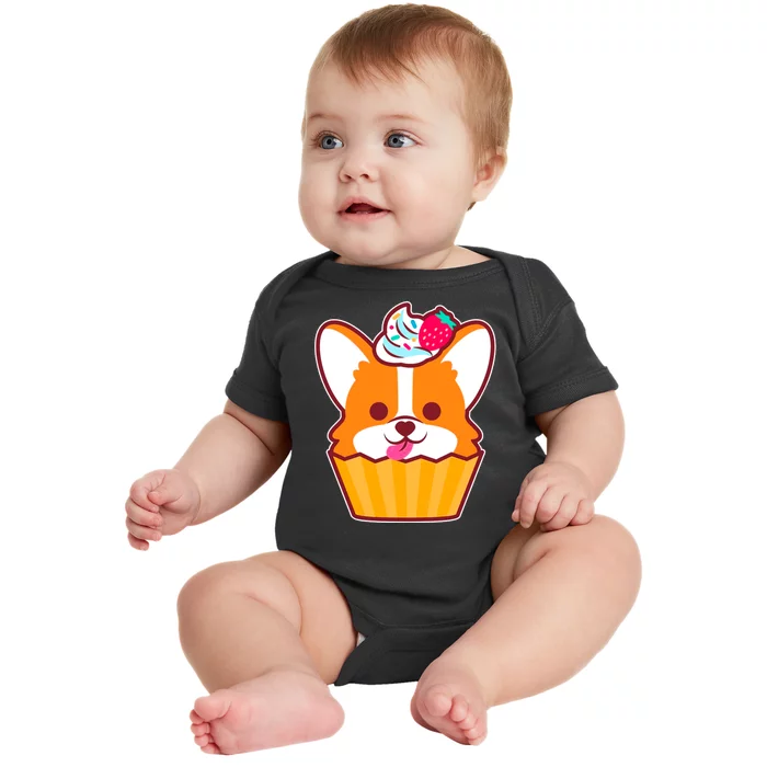 Corgi Cupcake Kawii Baby Bodysuit