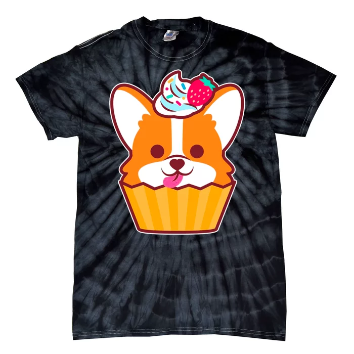 Corgi Cupcake Kawii Tie-Dye T-Shirt