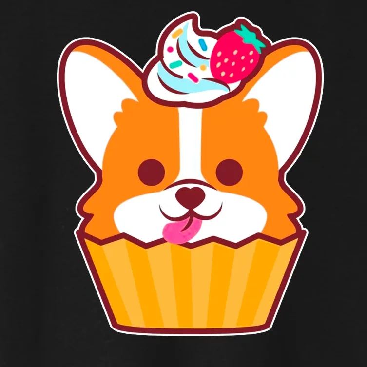 Corgi Cupcake Kawii Women's Crop Top Tee