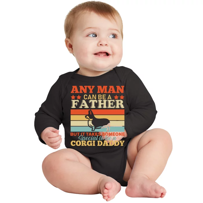 Corgi Father Baby Long Sleeve Bodysuit