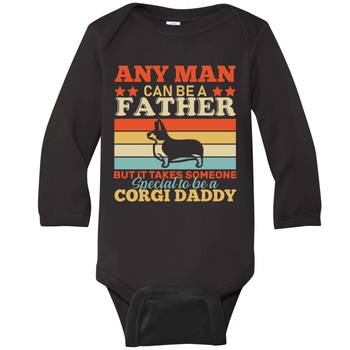 Corgi Father Baby Long Sleeve Bodysuit